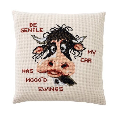 Permin Permin Borduurpakket kussen Mood Swings 83-5329 Permin Permin Borduurpakket kussen Mood Swings 83-5329