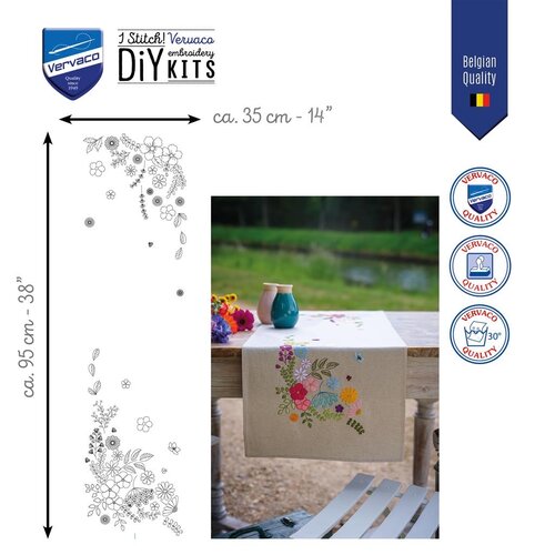 Vervaco Vervaco Tafelloper Vrolijke lente 35 x 95 cm