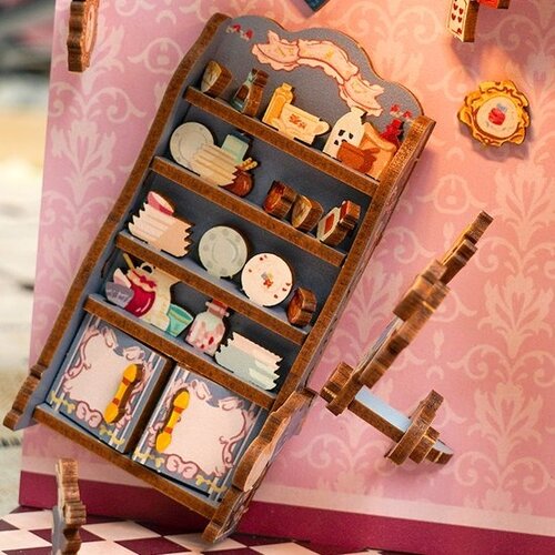 Robotime 3D Modelbouwpakket DIY Huisjes DIY Book Nook Boekensteun Alice in Wonderland