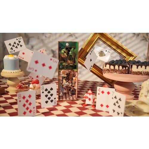 Robotime 3D Modelbouwpakket DIY Huisjes DIY Book Nook Boekensteun Alice in Wonderland