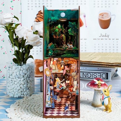 Robotime 3D Modelbouwpakket DIY Huisjes DIY Book Nook Boekensteun Alice in Wonderland