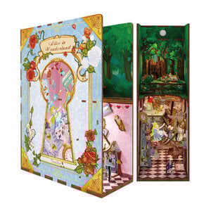 Robotime 3D Modelbouwpakket DIY Huisjes DIY Book Nook Boekensteun Alice in Wonderland