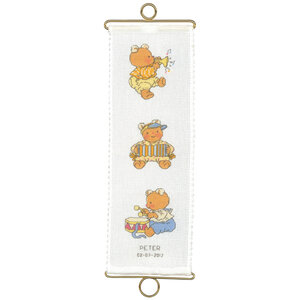 Permin Permin Borduurpakket geboorte Happy Friends 36-8455