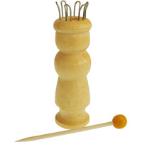 Houten punnikklosje met 6 haakjes