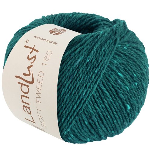 Lana Grossa Landlust Soft Tweed 180 Country Tweed petrol groen gevlekt 130 Lana Grossa Landlust Soft Tweed 180 Country Tweed petrol groen gevlekt 130