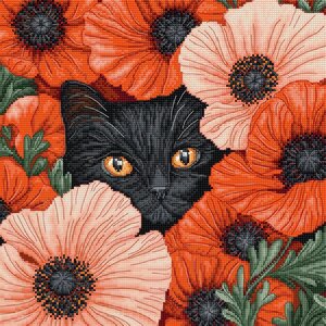 Leti Stitch Leti Stitch borduurpakket Poppy Eyes 24 x 24 cm