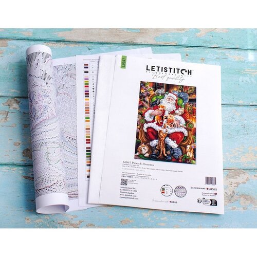 Leti Stitch Leti Stitch borduurpakket Paws & Presents 32 x 46 cm Leti Stitch Leti Stitch borduurpakket Paws & Presents 32 x 46 cm