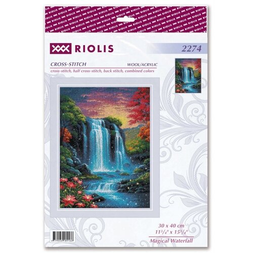 Riolis Riolis borduurpakket Magical Waterfall 30 x 40 cm Riolis Riolis borduurpakket Magical Waterfall 30 x 40 cm
