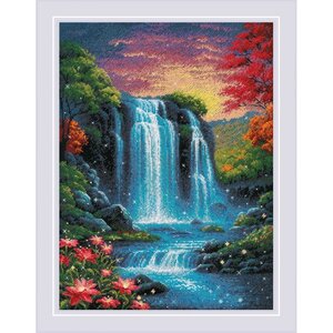 Riolis Riolis borduurpakket Magical Waterfall 30 x 40 cm