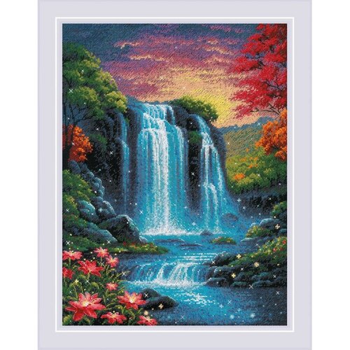 Riolis Riolis borduurpakket Magical Waterfall 30 x 40 cm Riolis Riolis borduurpakket Magical Waterfall 30 x 40 cm