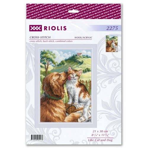 Riolis Riolis borduurpakket Like Cat and Dog Riolis Riolis borduurpakket Like Cat and Dog