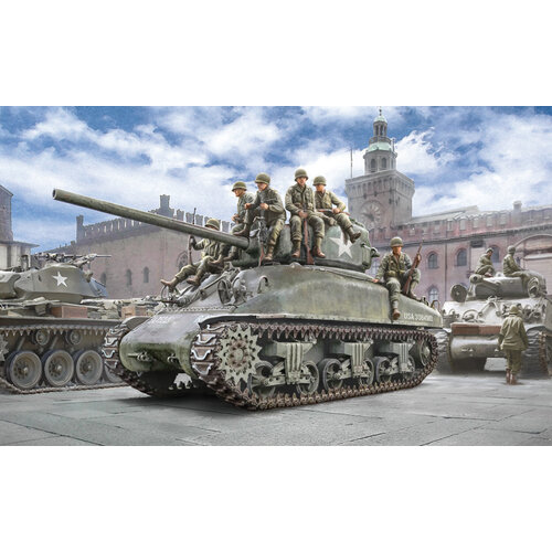 Italeri Italeri M4A1 Sherman with Infantry 1:35 Italeri Italeri M4A1 Sherman with Infantry 1:35