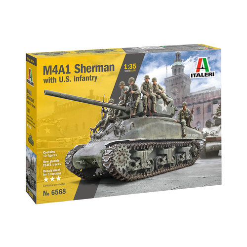 Italeri Italeri M4A1 Sherman with Infantry 1:35 Italeri Italeri M4A1 Sherman with Infantry 1:35