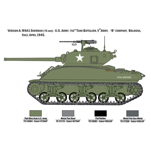Italeri Italeri M4A1 Sherman with Infantry 1:35 Italeri Italeri M4A1 Sherman with Infantry 1:35