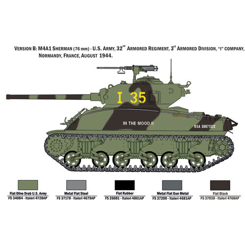 Italeri Italeri M4A1 Sherman with Infantry 1:35 Italeri Italeri M4A1 Sherman with Infantry 1:35