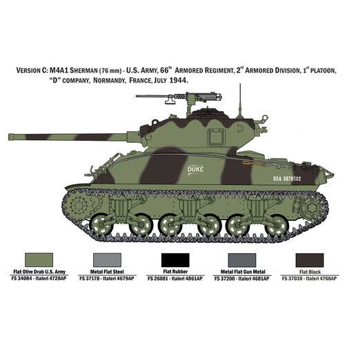 Italeri Italeri M4A1 Sherman with Infantry 1:35 Italeri Italeri M4A1 Sherman with Infantry 1:35