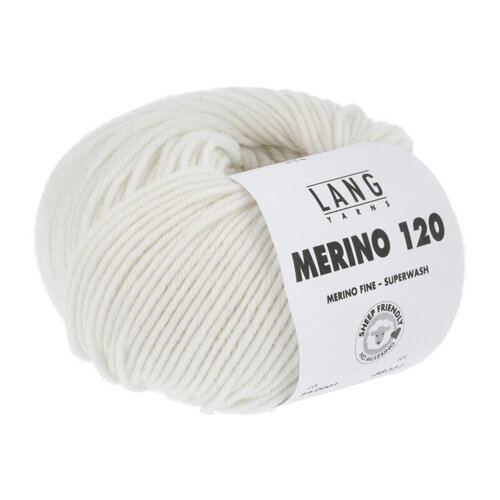 Lang Yarns Lang Yarns Merino 120 Wit 0001 Lang Yarns Lang Yarns Merino 120 Wit 0001