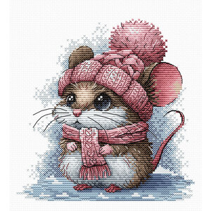 AVA Stitch AVA Stitch Borduurpakket Little Mouse with a Winter Hat