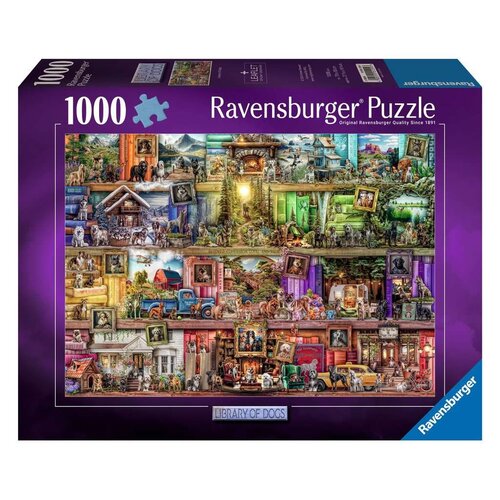 Ravensburger Ravensburger The Library of Dogs 1000 stukjes Ravensburger Ravensburger The Library of Dogs 1000 stukjes