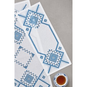 Permin Hardanger Borduurpakket Loper Blue 63-1851