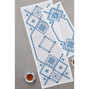 Permin Hardanger Borduurpakket Loper Blue 75-1851