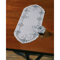 Permin Hardanger grey tafelloper 63-9792