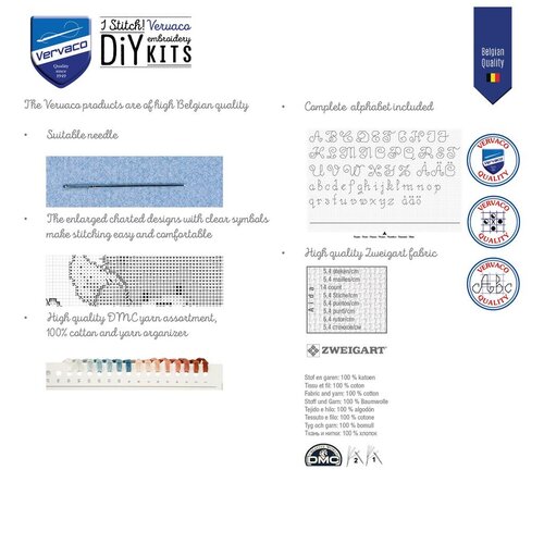 Vervaco Vervaco Geboortetegel Groeimeter Hallo pinguin