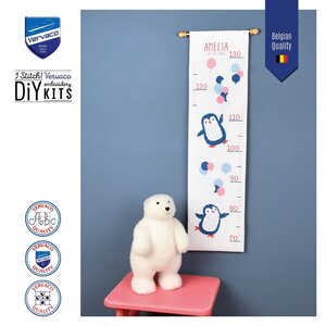 Vervaco Vervaco Geboortetegel Groeimeter Hallo pinguin