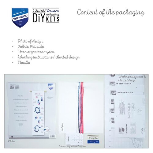 Vervaco Vervaco Geboortetegel Groeimeter Hallo pinguin