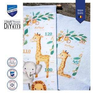 Vervaco Vervaco Geboortetegel Groeimeter Jungle dieren