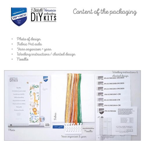 Vervaco Vervaco Geboortetegel Groeimeter Jungle dieren