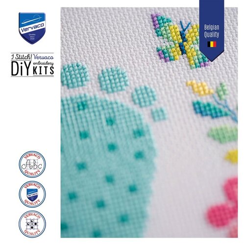 Vervaco Vervaco Borduurpakket geboorte Baby voetjes Vervaco Vervaco Borduurpakket geboorte Baby voetjes
