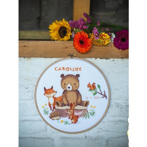 Vervaco Vervaco Borduurpakket geboorte Bosdieren