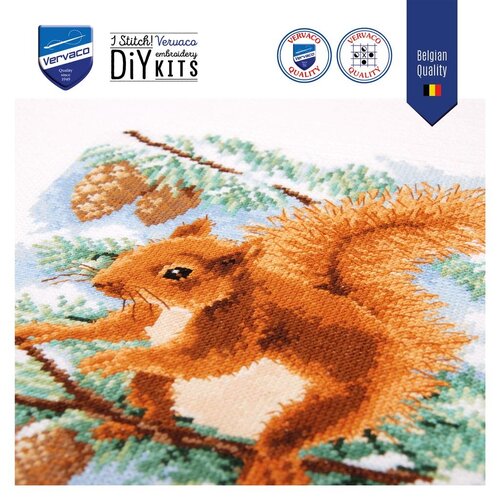 Vervaco Vervaco Borduurpakket Eekhoorn in dennenboom Vervaco Vervaco Borduurpakket Eekhoorn in dennenboom