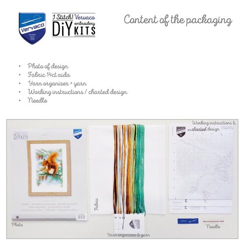 Vervaco Vervaco Borduurpakket Eekhoorn in dennenboom Vervaco Vervaco Borduurpakket Eekhoorn in dennenboom