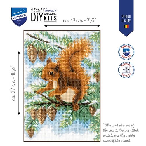 Vervaco Vervaco Borduurpakket Eekhoorn in dennenboom Vervaco Vervaco Borduurpakket Eekhoorn in dennenboom