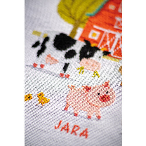 Vervaco Vervaco Borduurpakket geboorte Op de boerderij Vervaco Vervaco Borduurpakket geboorte Op de boerderij