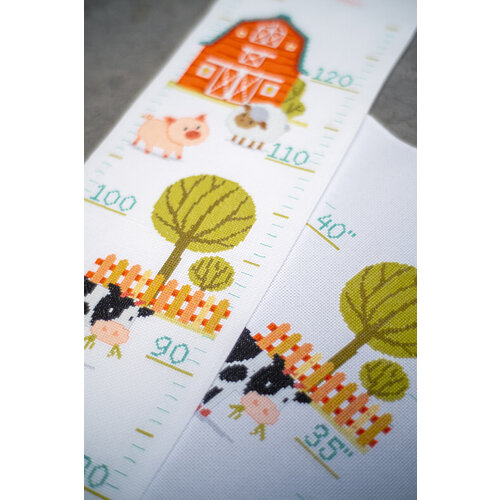 Vervaco Borduurpakket Groeimeter Op de boerderij Vervaco Borduurpakket Groeimeter Op de boerderij