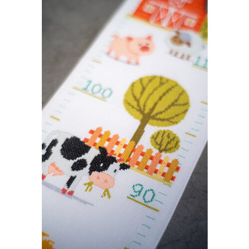 Vervaco Borduurpakket Groeimeter Op de boerderij Vervaco Borduurpakket Groeimeter Op de boerderij