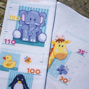 Vervaco Borduurpakket Groeimeter Baby diertjes