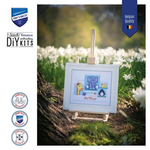 Vervaco Vervaco Borduurpakket geboorte Baby diertjes