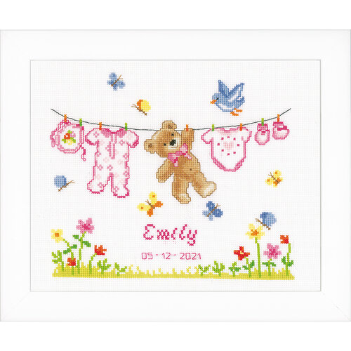 Vervaco Vervaco Borduurpakket Geboorte beertje Vervaco Vervaco Borduurpakket Geboorte beertje