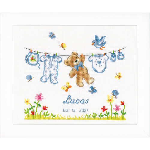 Vervaco Vervaco Borduurpakket Geboorte beertje Vervaco Vervaco Borduurpakket Geboorte beertje