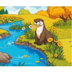 PixelHobby Pixelhobby Patroon 5861 Otter aan de waterkant PixelHobby Pixelhobby Patroon 5861 Otter aan de waterkant