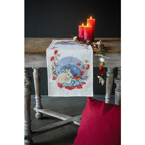 Vervaco Vervaco Borduurpakket Tafelloper Sneeuwhaas en goudvink