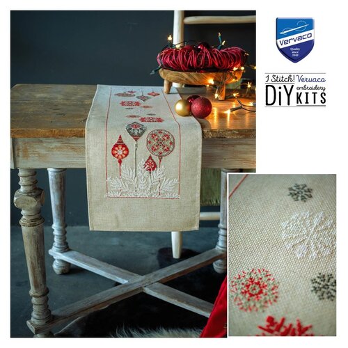 Vervaco Vervaco Borduurpakket Tafelloper Kerststerren Vervaco Vervaco Borduurpakket Tafelloper Kerststerren