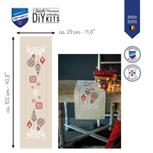 Vervaco Vervaco Borduurpakket Tafelloper Kerststerren Vervaco Vervaco Borduurpakket Tafelloper Kerststerren