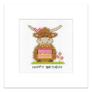 Heritage Crafts Heritage Crafts Borduurkaart Highland Card  Birthday Cake