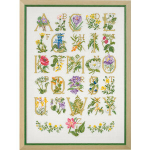Permin Permin borduurpakket Bloemen ABC 70-9589 Permin Permin borduurpakket Bloemen ABC 70-9589