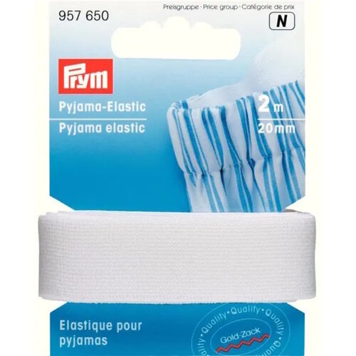Restyle Prym Pyjama elastiek wit 20 mm x 2 meter Restyle Prym Pyjama elastiek wit 20 mm x 2 meter